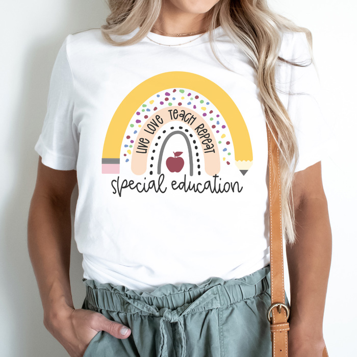 Special Education Teacher Rainbow Graphic Tee, SPED Shirt, SPED Squad Tee, Special Ed Shirt, Teacher Graphic Tee