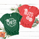  Funny Christmas Couple Graphic Tee, Chest Nuts Graphic Tee, His and Hers Christmas, Christmas Graphic Tee, Unisex Graphic Tee