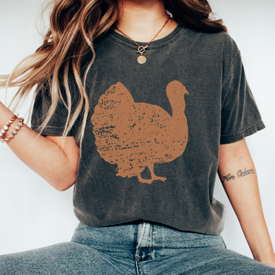 Distressd Turkey Graphic Tee, Thanksgiving Tshirt, Turkey Day Shirt, Fall Favorite
