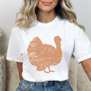 XL White Distressd Turkey Graphic Tee, Thanksgiving Tshirt, Turkey Day Shirt, Fall Favorite