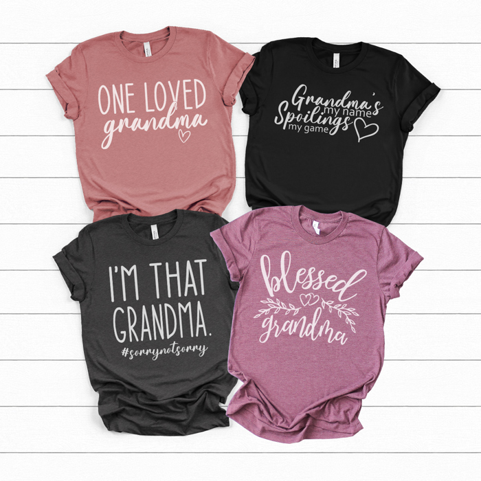 Blessed Grandma Graphic Tee, Grandma Spoil Graphic Tee, Christmas Gift Grandma, One Loved Grandma