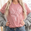 Large Mauve Boho Flower Bouquet Graphic Tee, Flower Shirt, Wildflower Graphic Tee, Cute Graphic Tee