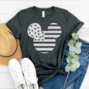 XXL Charcoal Patriotic Mouse Graphic Tee, 4th of July Shirt, Fourth of July Tee, Theme Park Shirt, Boy Mouse Shirt, Family Vacation Tee