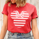 XXL Heather Red Patriotic Mouse Graphic Tee, 4th of July Shirt, Fourth of July Tee, Theme Park Shirt, Boy Mouse Shirt, Family Vacation Tee