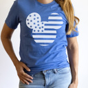 Medium Royal Blue Patriotic Mouse Graphic Tee, 4th of July Shirt, Fourth of July Tee, Theme Park Shirt, Boy Mouse Shirt, Family Vacation Tee
