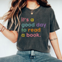 Large Pepper It's A Good Day To Read A Book Graphic Tee, Book Lover Shirt, Cute Book Shirt, Bookaholic, Friend Gift, Gift For Teacher, Teacher Reading Shirt, Cute Teacher Shirt, Gift for Reader