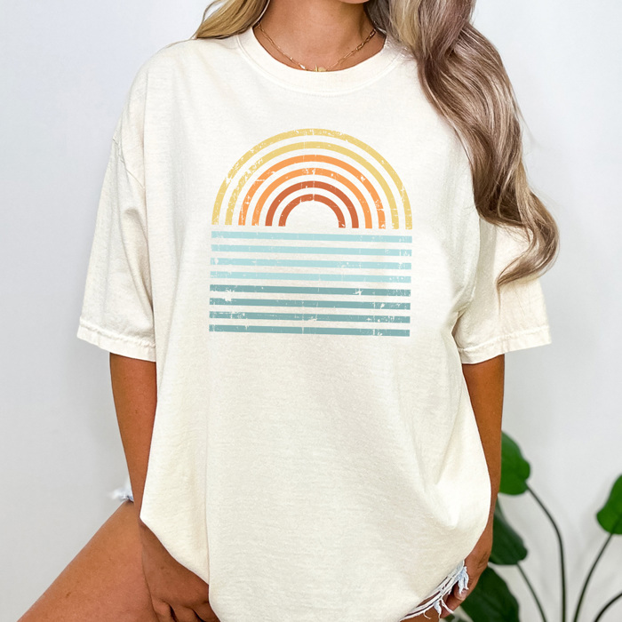 Sunset Water Graphic Tee, Vacation Tee, Summer Graphic Tee, Ocean Shirt, Lake Day Tee