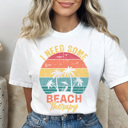 XL White Beach Therapy Graphic Tee, Beach Tshirt, Vacation Shirt, Summer Tee