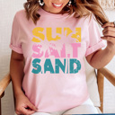 XXL Soft Pink Sun Salt Sand Graphic Tee, Summer Shirt, Lake Day Shirt, Vacation Tee