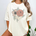 XXL Ivory Favorite Floral Graphic Tee, Flower Graphic Tee, Cute Flower Shirt, Summer Tee, Boho Shirt