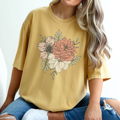 Favorite Floral Graphic Tee, Flower Graphic Tee, Cute Flower Shirt, Summer Tee, Boho Shirt