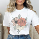 XL White Favorite Floral Graphic Tee, Flower Graphic Tee, Cute Flower Shirt, Summer Tee, Boho Shirt