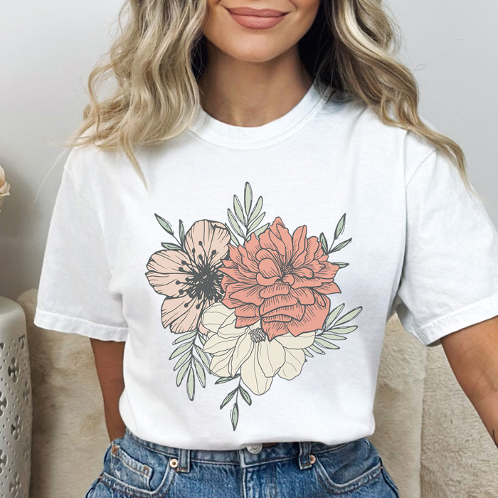 Favorite Floral Graphic Tee, Flower Graphic Tee, Cute Flower Shirt, Summer Tee, Boho Shirt