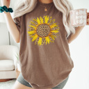 XL Espresso Leopard Sunflower Graphic Tee, Trendy Shirt, Leopard Tee, Summer Tee