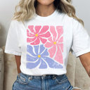 Small White Pink Grunge Flower Boho Every Day Graphic Tee