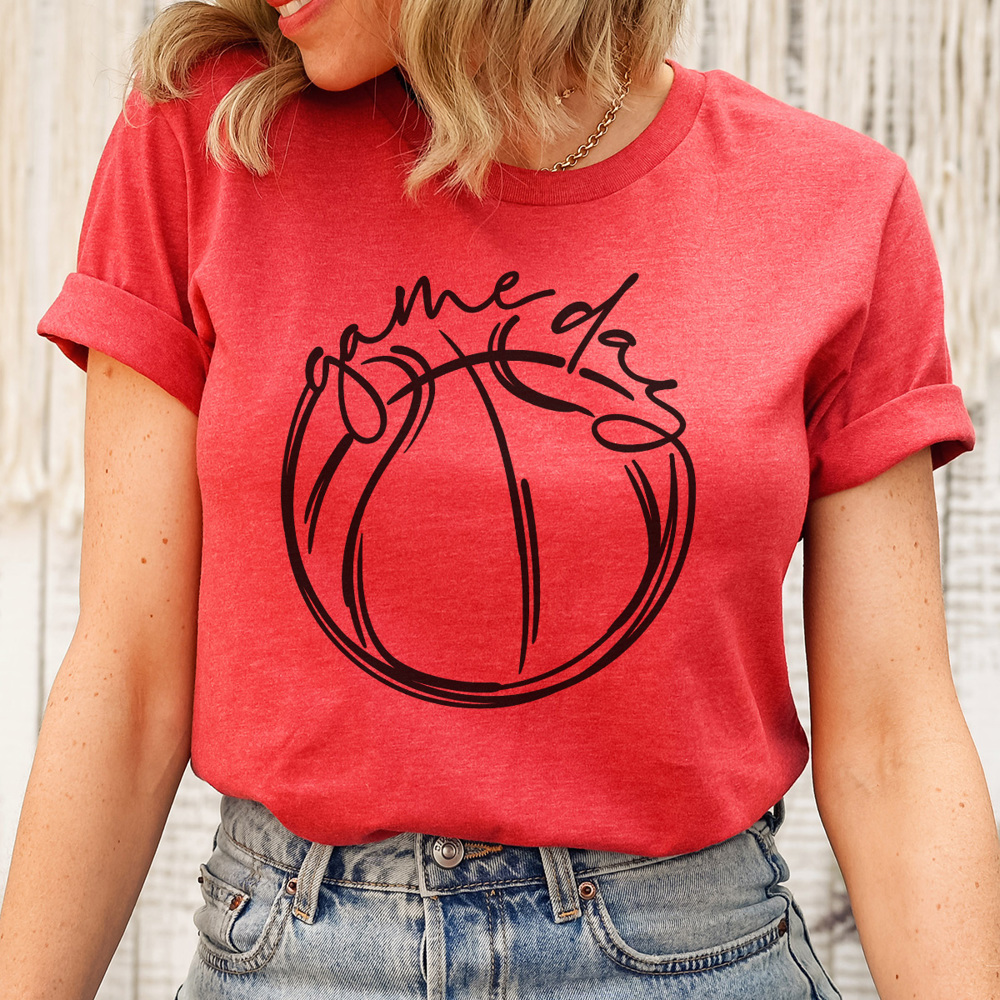 Game Day Basketball Graphic Tee, Cute Basketball Shirt, Basketball Mom, Bella Shirt