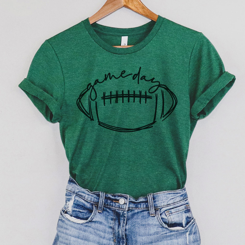 Game Day Football Graphic Tee, Cute Football Shirt, Football Mama, Bella Shirt