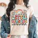 Large Cream Little Reasons Graphic Tee, Cute Teacher Tee, Teacher Graphic Tee, Preschool Teacher, Pre-K Teacher