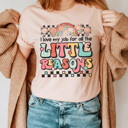 Large Peach Little Reasons Graphic Tee, Cute Teacher Tee, Teacher Graphic Tee, Preschool Teacher, Pre-K Teacher