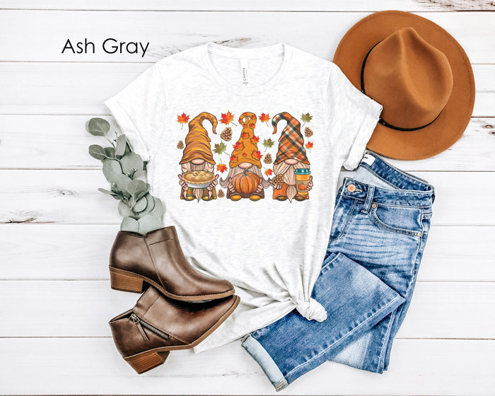 Fall Holiday Gnomes Graphic Tee, Gnomes Shirt, Cute Fall Shirt, Thanksgiving Tee
