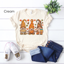 XL Cream Fall Holiday Gnomes Graphic Tee, Gnomes Shirt, Cute Fall Shirt, Thanksgiving Tee