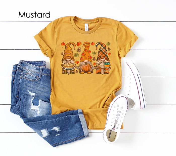 Fall Holiday Gnomes Graphic Tee, Gnomes Shirt, Cute Fall Shirt, Thanksgiving Tee