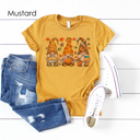 XXL Mustard Fall Holiday Gnomes Graphic Tee, Gnomes Shirt, Cute Fall Shirt, Thanksgiving Tee