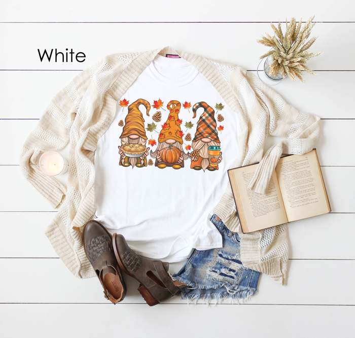 Fall Holiday Gnomes Graphic Tee, Gnomes Shirt, Cute Fall Shirt, Thanksgiving Tee