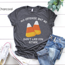 XXL Charcoal Funny Candy Corn Graphic Tee, Funny Halloween Shirt, Sarcastic Tee, Unisex Tee