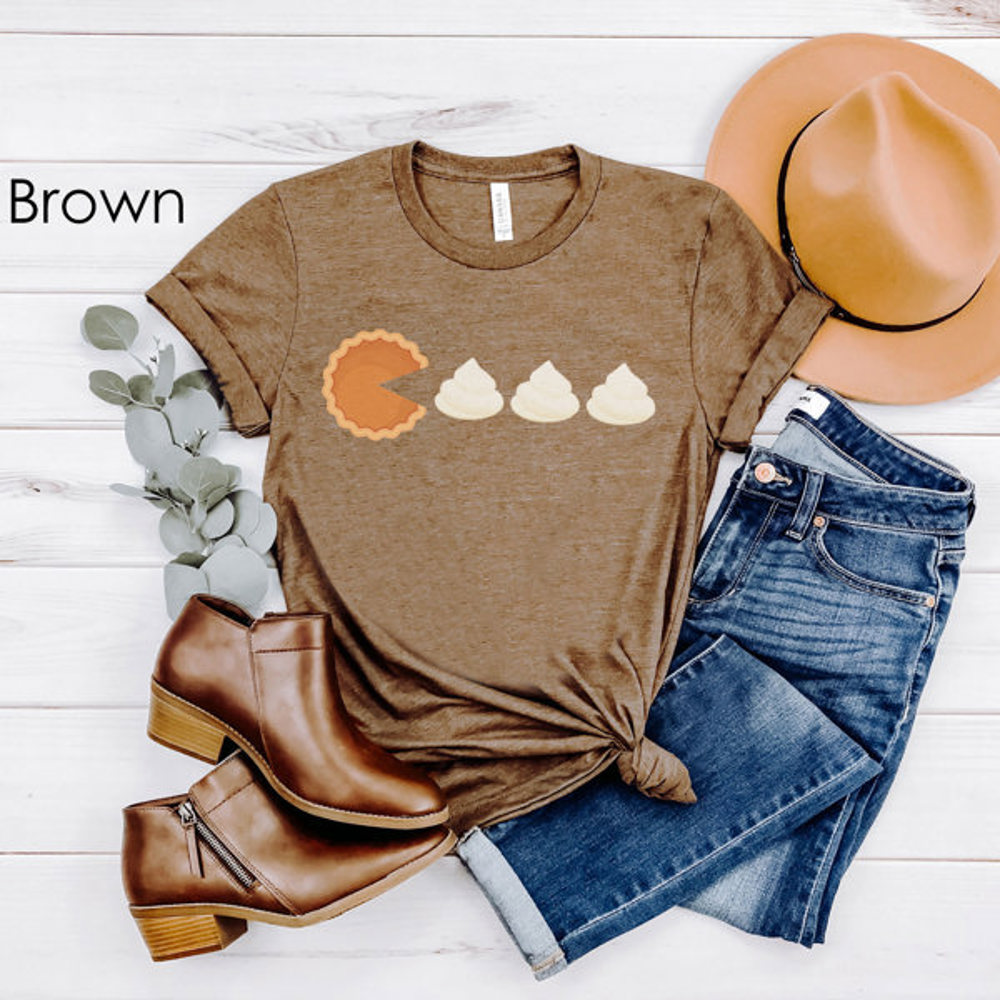 Pacman Pie Funny Thanksgiving Graphic Tee