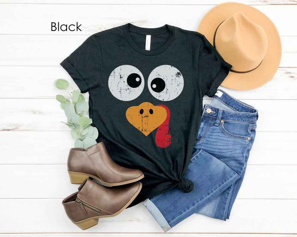 Turkey Character Cute Thanksgiving Graphic Tee