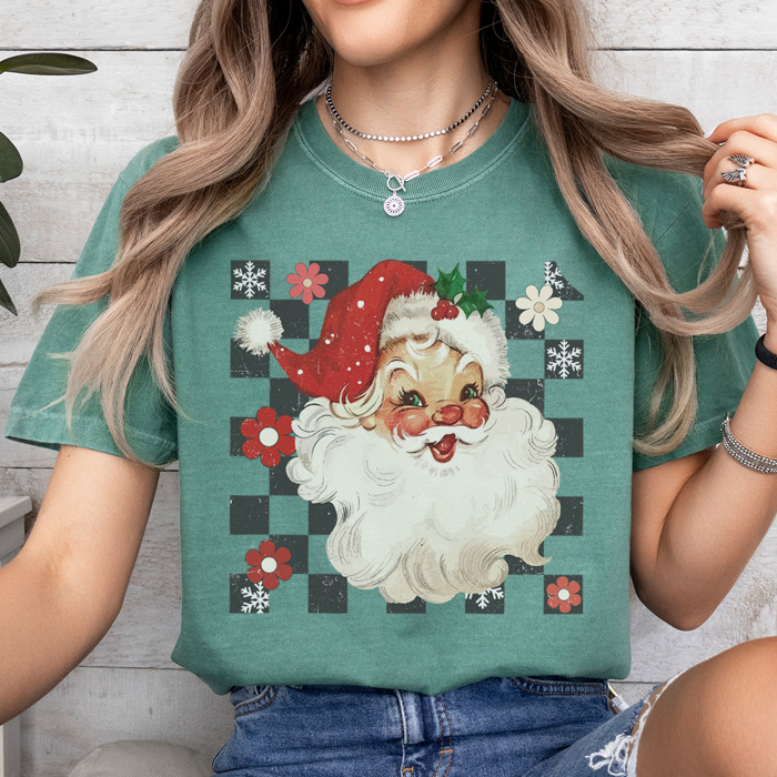 Christmas and Co Vintage Graphic Tee, Cute Christmas Shirt, Christmas Classics, Rudolph, Checkered Santa