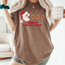 Large Espresso Pac Man Christmas Graphic Tee, Funny Christmas Shirt, Ugly Christmas Shirt, Santa Shirt