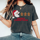 XXL Pepper Pac Man Christmas Graphic Tee, Funny Christmas Shirt, Ugly Christmas Shirt, Santa Shirt