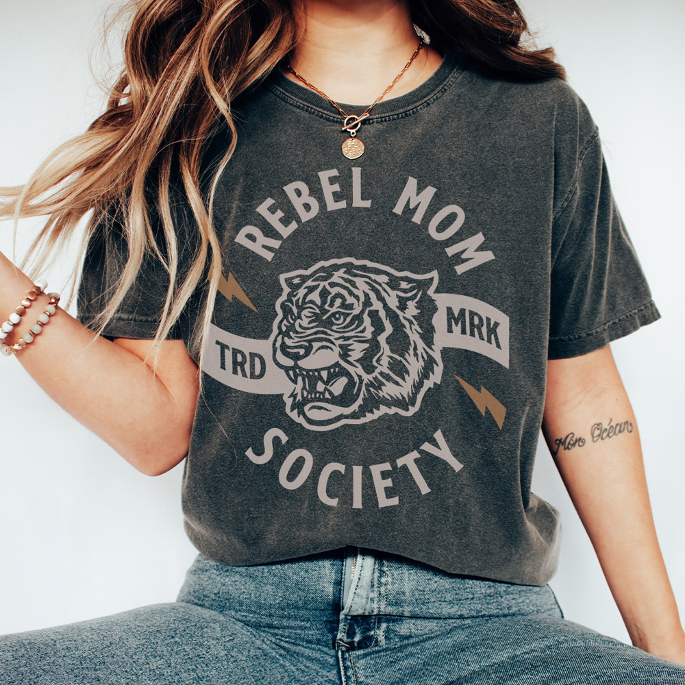 Rebel Mom Society Graphic Tee, Tired Mom Shirt, Mom Graphic Tee, Mama Tee, Vintage Tee, Comfort Colors