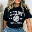 Large Black Baseball Sideline Social Club Graphic Tee, Baseball Graphic Tee, Game Day Shirt, Baseball Mom Tee