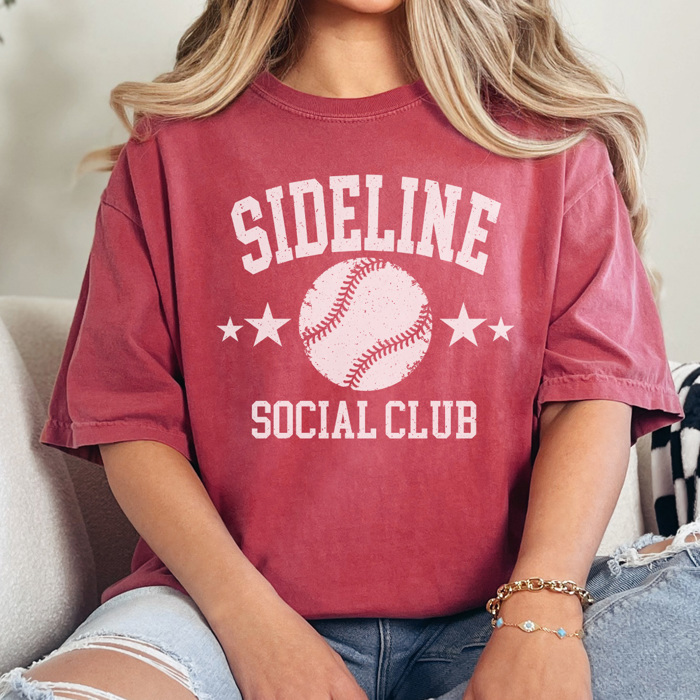 Baseball Sideline Social Club Graphic Tee, Baseball Graphic Tee, Game Day Shirt, Baseball Mom Tee