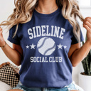 XXL Navy Baseball Sideline Social Club Graphic Tee, Baseball Graphic Tee, Game Day Shirt, Baseball Mom Tee