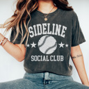 Medium Pepper Baseball Sideline Social Club Graphic Tee, Baseball Graphic Tee, Game Day Shirt, Baseball Mom Tee