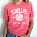 Medium Watermelon Baseball Sideline Social Club Graphic Tee, Baseball Graphic Tee, Game Day Shirt, Baseball Mom Tee