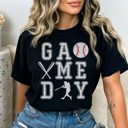 Large Black Basebal Game Day Graphic Tee, Baseball Graphic Tee, Game Day Shirt, Baseball Mom Tee