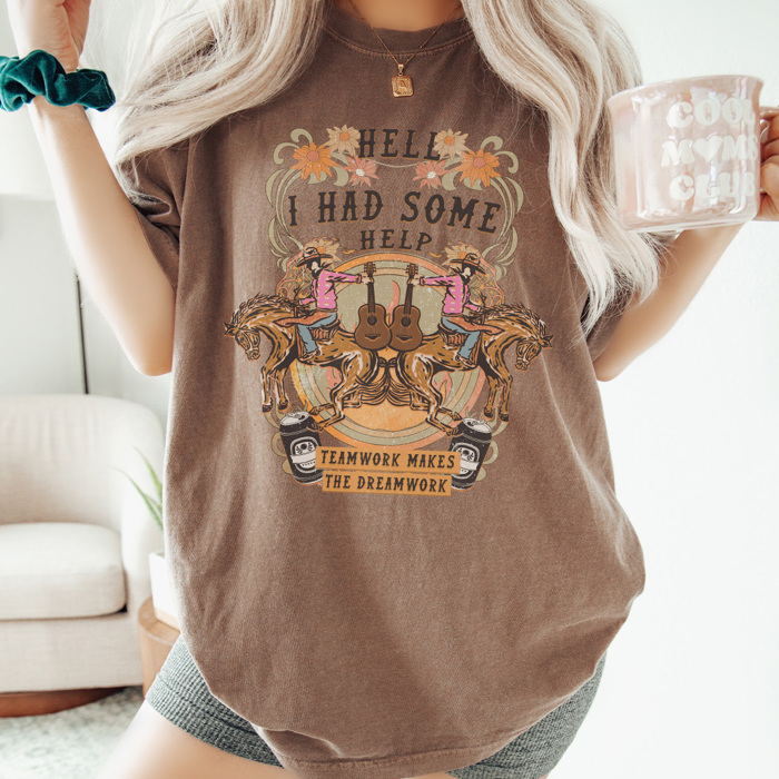 I Had Some Help Graphic Tee, Country Music Tee, Teamwork Makes the Dreamwork, Summer Tee, Concert Shirt
