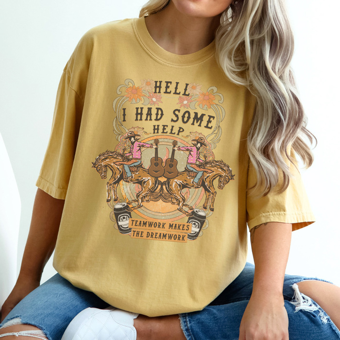 I Had Some Help Graphic Tee, Country Music Tee, Teamwork Makes the Dreamwork, Summer Tee, Concert Shirt