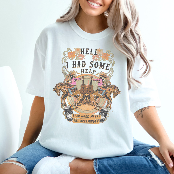 I Had Some Help Graphic Tee, Country Music Tee, Teamwork Makes the Dreamwork, Summer Tee, Concert Shirt