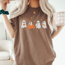 Small Espresso Fall Ghost Tee, Reading Ghost Graphic Tee, Pumpkin Tee, Pumpkin Spice, Comfort Colors