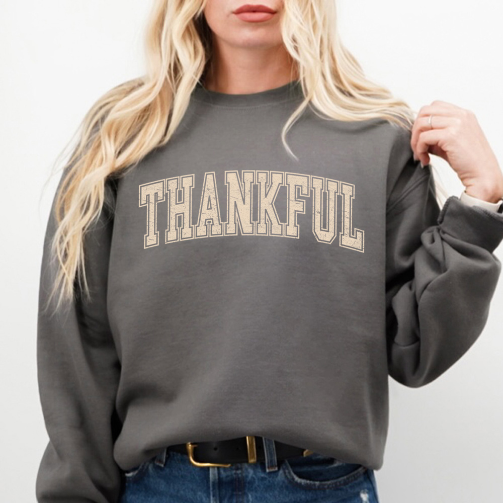 Thankful University Sweatshirt, Thanksgiving Sweatshirt, Thankful Sweatshirt, Fall Crew Neck, Cute Thanksgiving Outfit