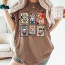 XXL Espresso The Monsters Halloween Graphic Tee, Trendy Graphic Tee, Halloween Villans Shirt, Halloween Horror Tee