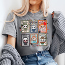 Medium Light Gray The Monsters Halloween Graphic Tee, Trendy Graphic Tee, Halloween Villans Shirt, Halloween Horror Tee