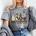 XXL Light Gray Just A Spooky Goose Graphic Tee, Cute Halloween Shirt, Trendy Halloween, Silly Goose Shirt