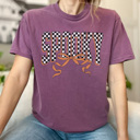 XXL Berry Spooky Checkered Graphic Tee, Cute Halloween Shirt, Spooky Season Shirt, Comfort Colors